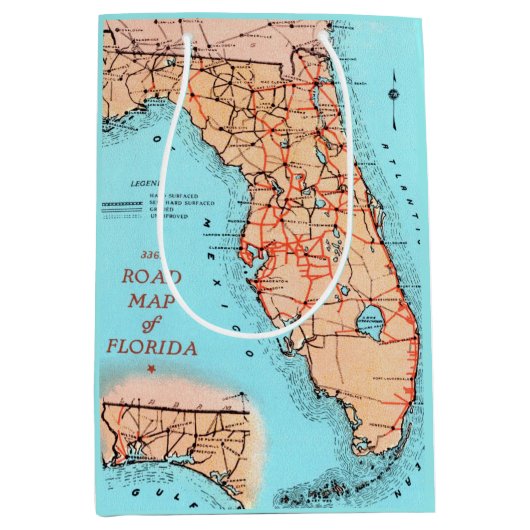Florida Road Map Medium Cadeauzakje (Voorkant)