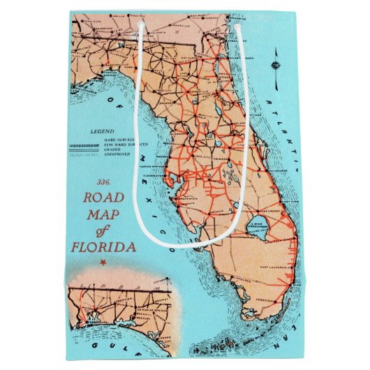 Florida Road Map Medium Cadeauzakje (Achterkant)
