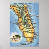 Florida Road Map Poster (Voorkant)