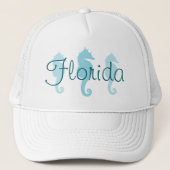 Florida Robin Egg Blue Seahorses Trucker Pet (Voorkant)