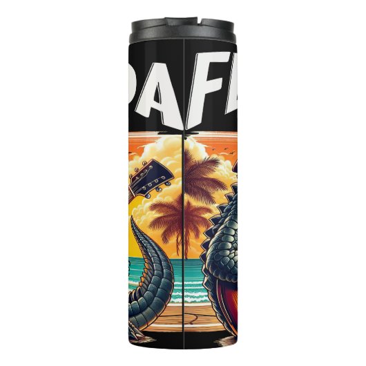 Florida Rock: Alligator Guitar Sunset Thermosbeker (Achterkant)