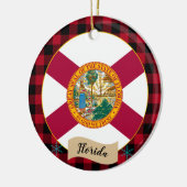 Florida, Rode buffalo, Vlag van Florida Keramisch Ornament (Links)