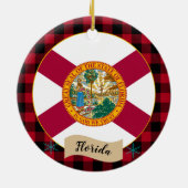 Florida, Rode buffalo, Vlag van Florida Keramisch Ornament (Achterkant)