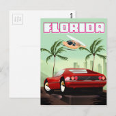 Florida rode retro sportwagen briefkaart (Voorkant / Achterkant)
