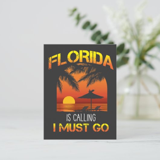 Florida roept de zomervakantie op briefkaart (Staand voorkant)