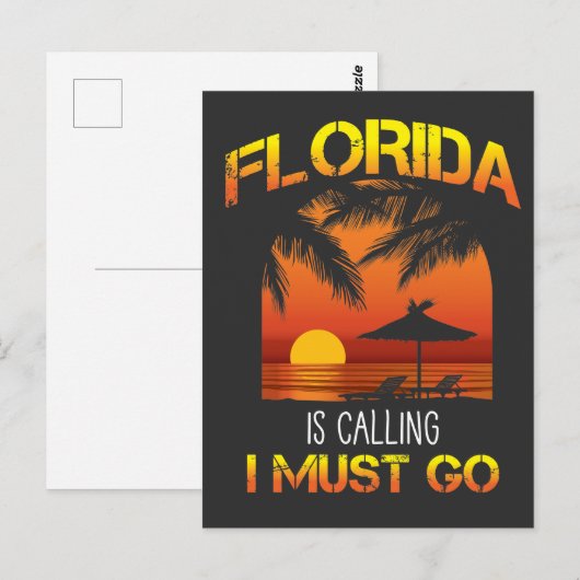 Florida roept de zomervakantie op briefkaart (Voorkant / Achterkant)