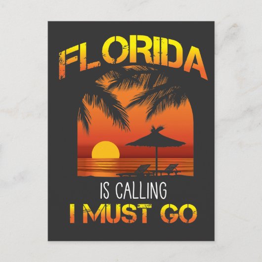 Florida roept de zomervakantie op briefkaart (Voorkant)