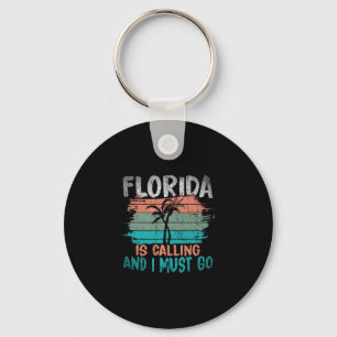 Florida roept en ik moet gaan Retro palmbomen Sleutelhanger