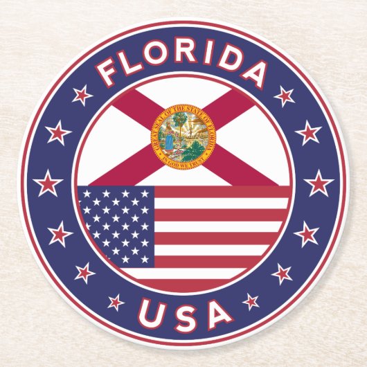 Florida Ronde Kartonnen Onderzetter (Voorkant)