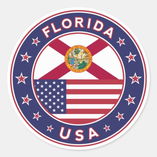 Florida Ronde Sticker (Voorkant)