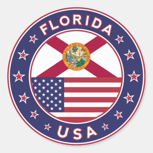 Florida Ronde Sticker (Voorkant)