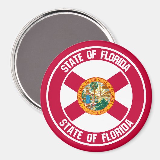 Florida Round Emblem Magneet (Voorkant / Achterkant)