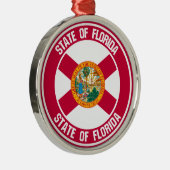 Florida Round Emblem Metalen Ornament (Rechts)