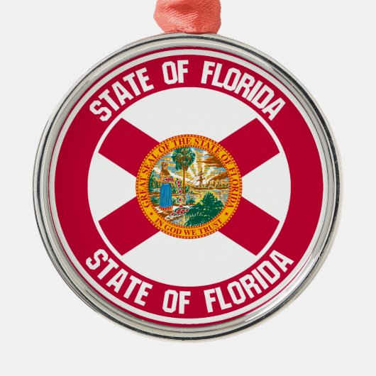 Florida Round Emblem Metalen Ornament (Voorkant)