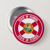 Florida Round Emblem Ronde Button 7,6 Cm (Voorkant /achterkant)