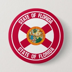 Florida Round Emblem Ronde Button 7,6 Cm