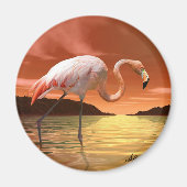 Florida roze flamingo magneet (Voorkant)