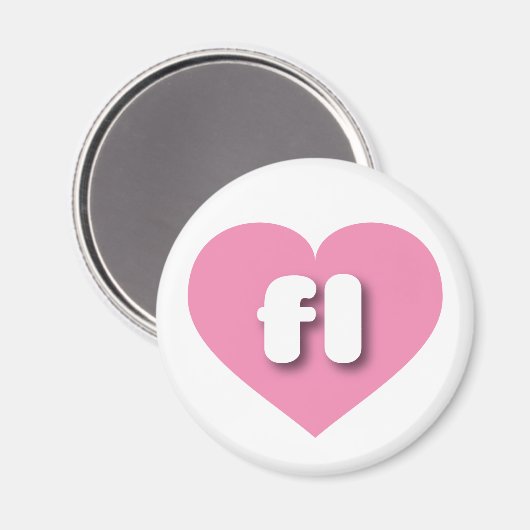 Florida roze hart - Ik hou van fl Magneet (Voorkant / Achterkant)