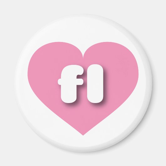 Florida roze hart - Ik hou van fl Magneet (Voorkant)