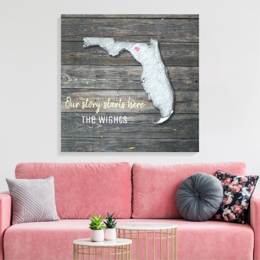Florida Rustic Stretched Canvas Print (Insitu (Woonkamer))