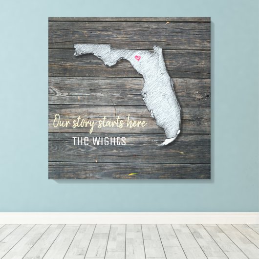 Florida Rustic Stretched Canvas Print (Insitu (Houten vloer))