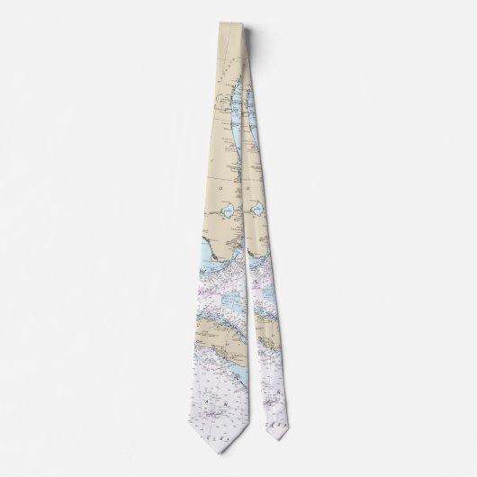 Florida Sail Authentic Nautical Navigation Chart Stropdas (Voorkant)