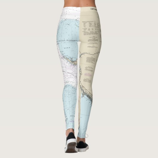Florida Sailing Authentic Nautical Chart Boater's Leggings (Achterkant)
