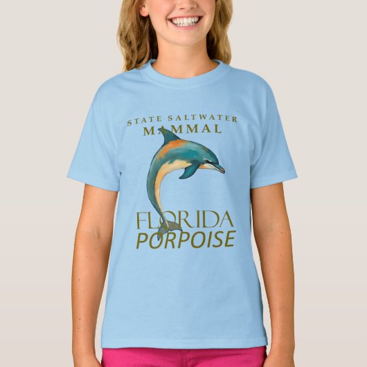 Florida Saltwater Mammal Porpoise Design T-shirt (Voorkant)