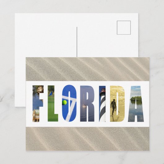 Florida Sand Beach Travel Photo Briefkaart (Voorkant / Achterkant)