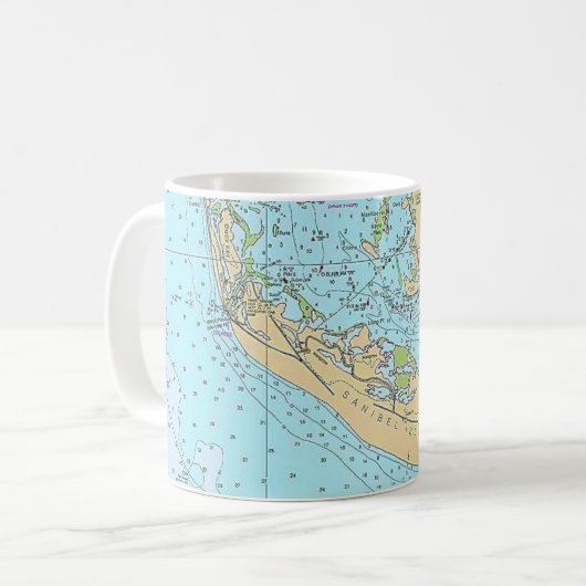  Florida - Sanibel Captiva Nautical Chart Mug Koffiemok (Voorkant links)