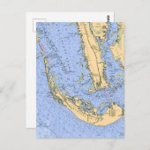  Florida - Sanibel Captiva Nautical Chart Postcard Briefkaart (Voorkant / Achterkant)