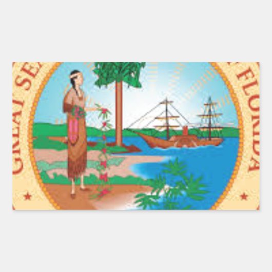 FLORIDA Sate Seal Rechthoekige Sticker (Voorkant)