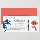 Florida Save the Date Boarding Pass (Voorkant / Achterkant)