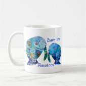 Florida Save the Manatees in Vivid Blues Koffiemok (Links)