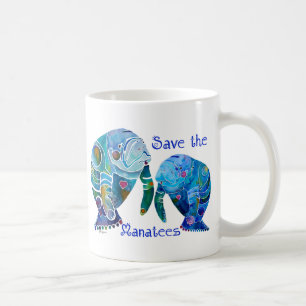 Florida Save the Manatees in Vivid Blues Koffiemok