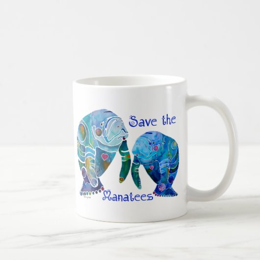 Florida Save the Manatees in Vivid Blues Koffiemok (Rechts)