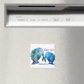 Florida Save the Manatees in Vivid Blues Magneet (Insitu (Vaatwasser))