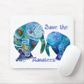 Florida Save the Manatees in Vivid Blues Muismat (Met muis)