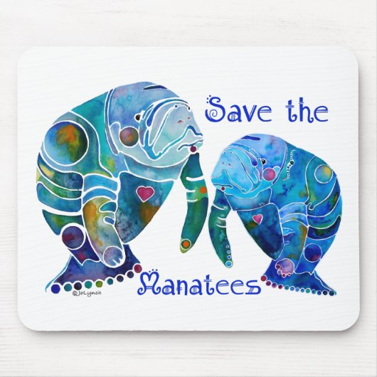Florida Save the Manatees in Vivid Blues Muismat (Voorkant)