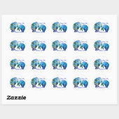 Florida Save the Manatees in Vivid Blues Ronde Sticker (Vel)