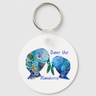 Florida Save the Manatees in Vivid Blues Sleutelhanger