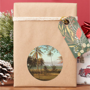 Florida Scene, mooi kunstschilderij, Ronde Sticker