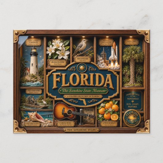 Florida-schaduwdoos 3D-figuur Staat Briefkaart (Voorkant)