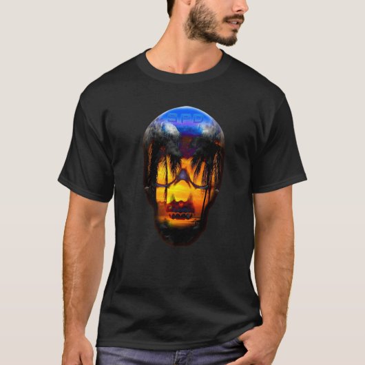 Florida Schedel Palm Bomen T-shirt (Voorkant)