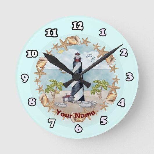 Florida Schelpen Vuurtoren Klok (Voorkant)