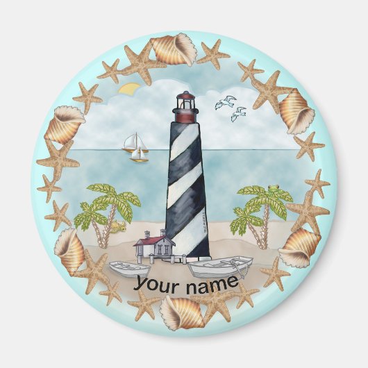 Florida Schelpen Vuurtoren magneet (Voorkant)