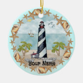 Florida Schelpen Vuurtoren Ornament (Voorkant)