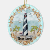 Florida Schelpen Vuurtoren Ornament (Links)