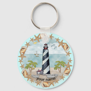 Florida Schelpen Vuurtoren sleutelhanger