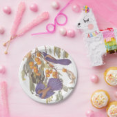 Florida Scrub Jay Audubon Bird op Oranje Boom Papieren Bordje (Feest)